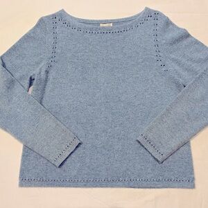 Garnet Hill light blue Heather Cashmere sweater, women’s M